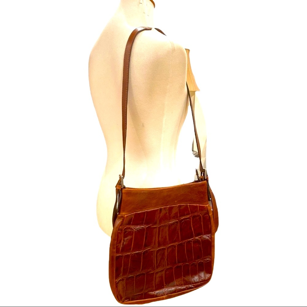 ANTONELLO SERIO alligator embossed leather shoulder bag
12x11x1.5”